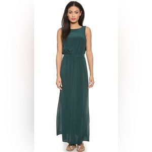 Club Monaco Mariam Grecian Drape Maxi Dress in Forest